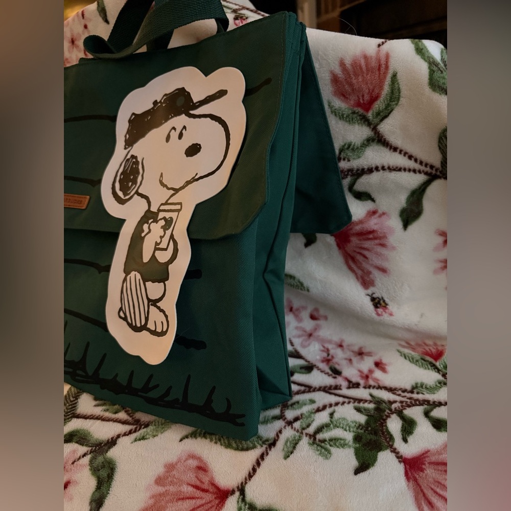 💛 Starbucks x Snoopy Yellow House Canvas Bag Commuter Tote Bag - Picture 3 of 8